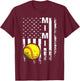 Softball Mimi America Flag Men Women Vintage Christmas T-Shirt - T-Shirt | Maroon