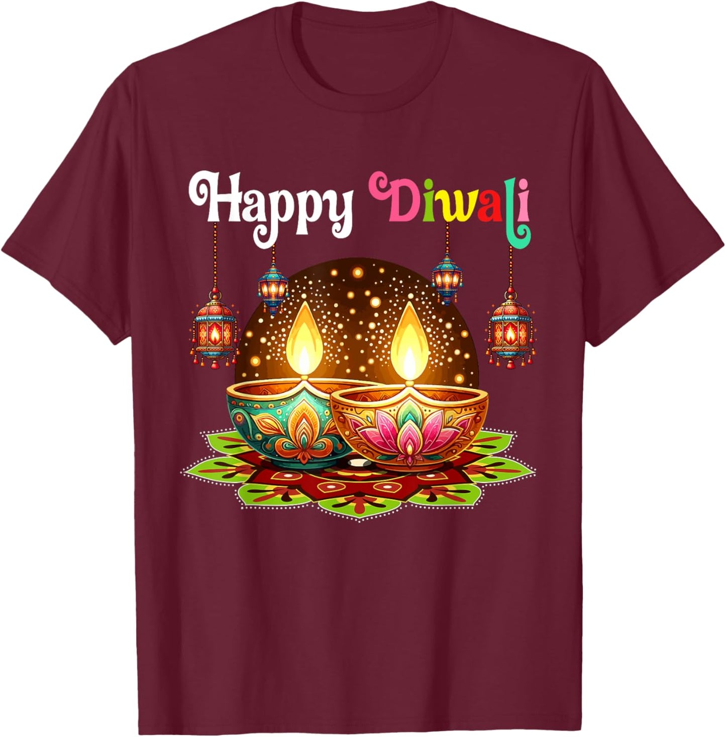 Happy Diwali Funny Festival Proud Indian Matching Family T-Shirt - T-Shirt | Maroon