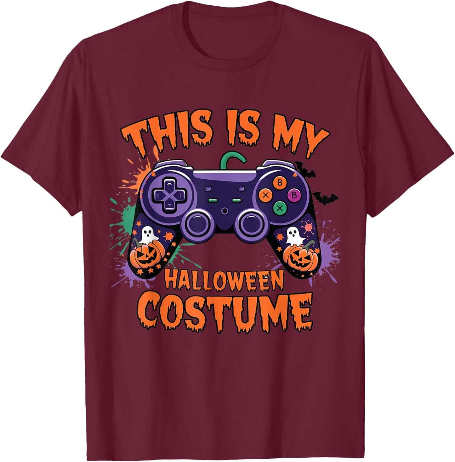 Spooky Gaming Outfits This Is My Halloween Costume Video Game Controller Boys T-Shirt - T-Shirt | Maroon