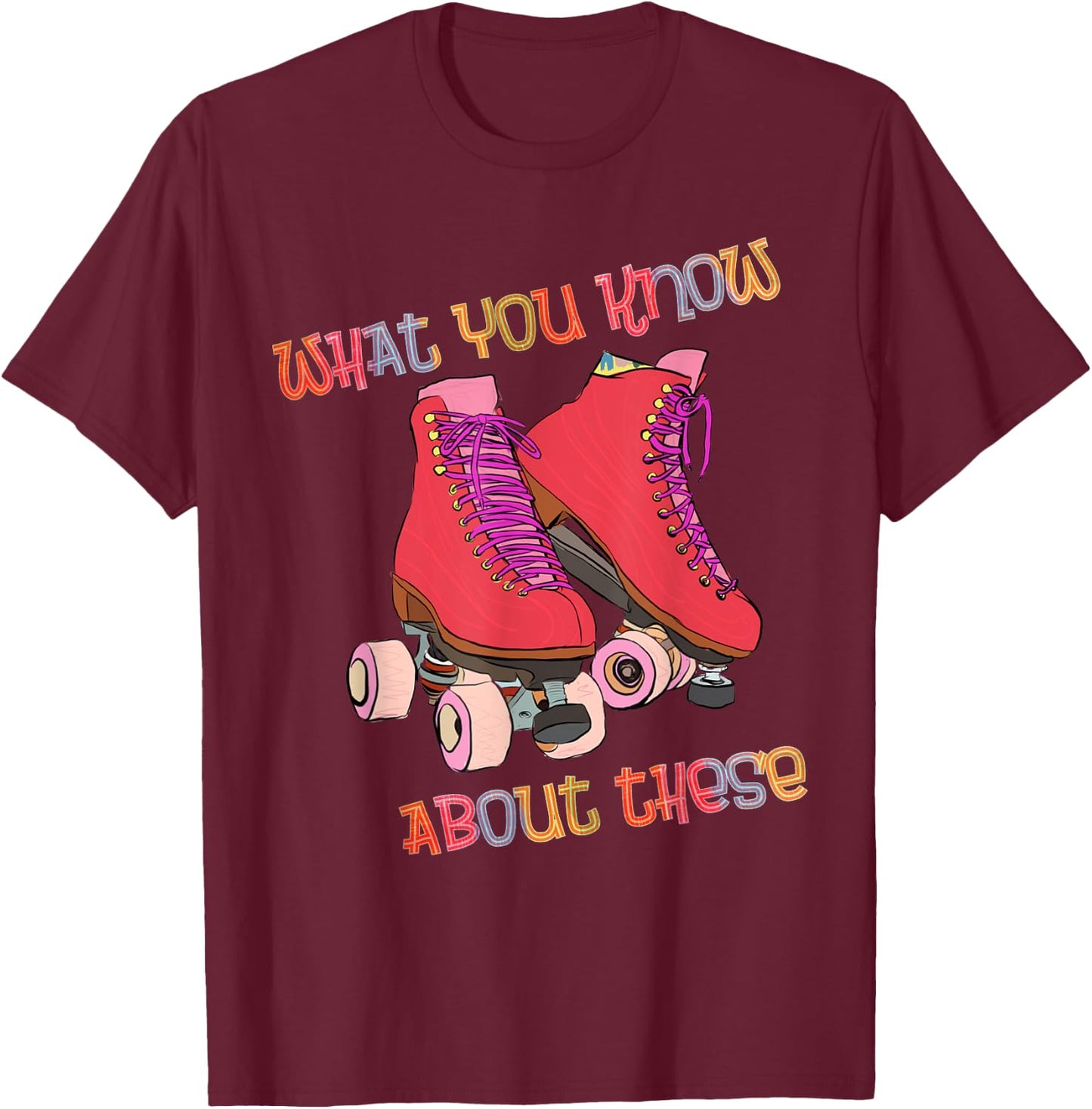 80s Roller Skates - Roller Skating - Disco Skates - Vintage T-Shirt - T-Shirt | Maroon