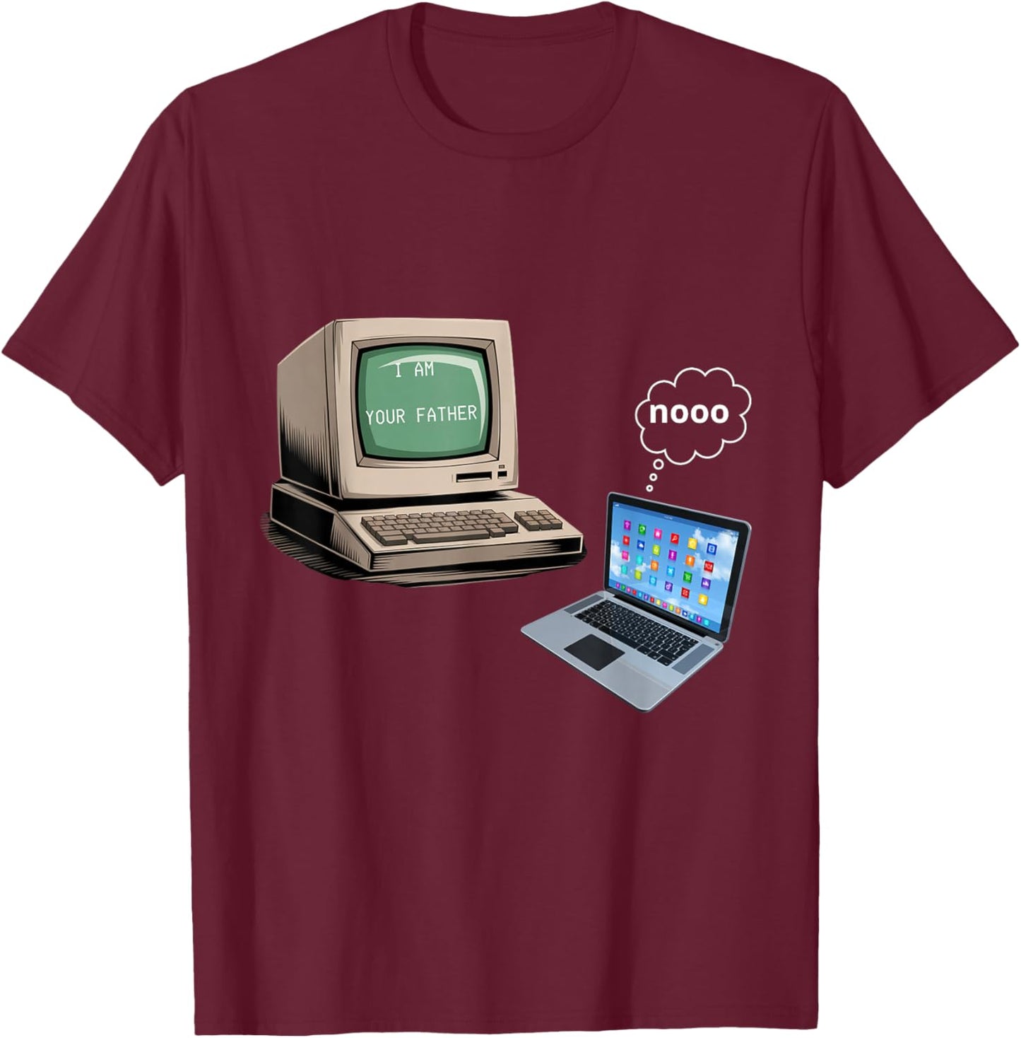 Computer programmer. 80's computer T-Shirt - T-Shirt | Maroon