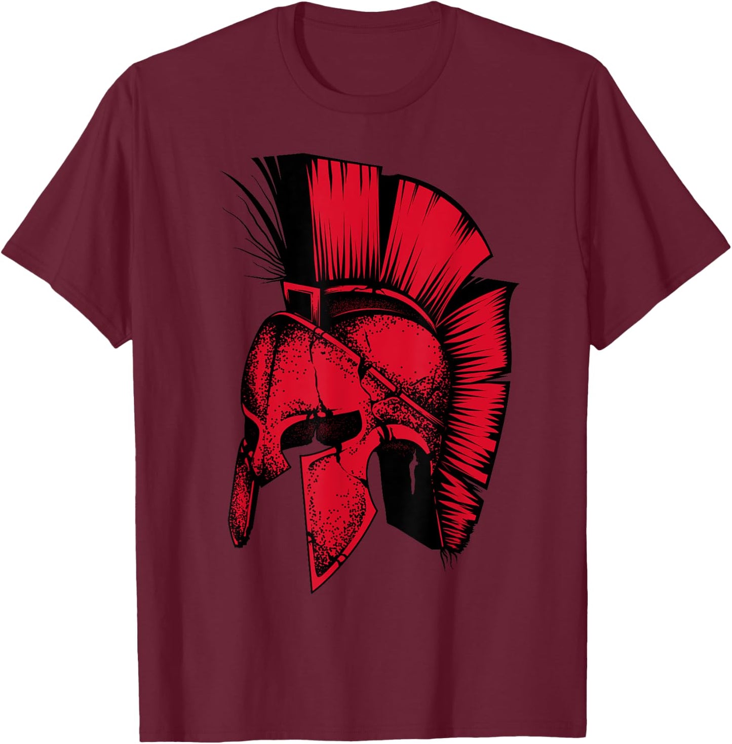 Spartan Greek Helmet Shirt | Cute Troy Fighters Funny Gift T-Shirt - T-Shirt | Maroon