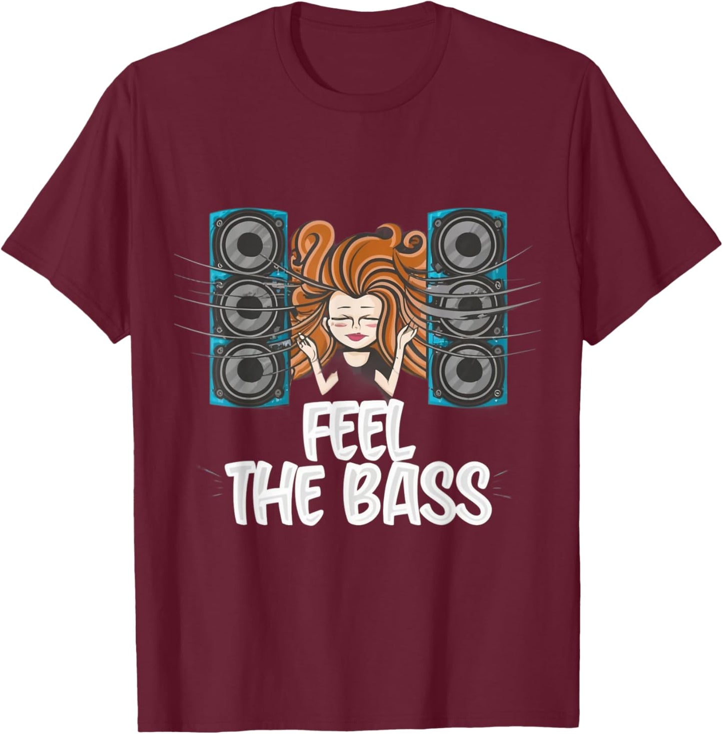 Car Audio Feel The Bass Subwoofer Speakers T-Shirt - T-Shirt | Maroon