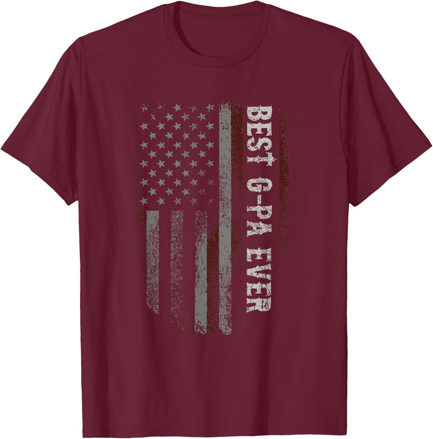 Best G-pa Ever American Flag Funny Grandpa Father's Day T-Shirt - T-Shirt | Maroon