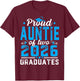 Proud Auntie of Two Class of 2026 Graduates Twins Graduation T-Shirt - T-Shirt | Maroon