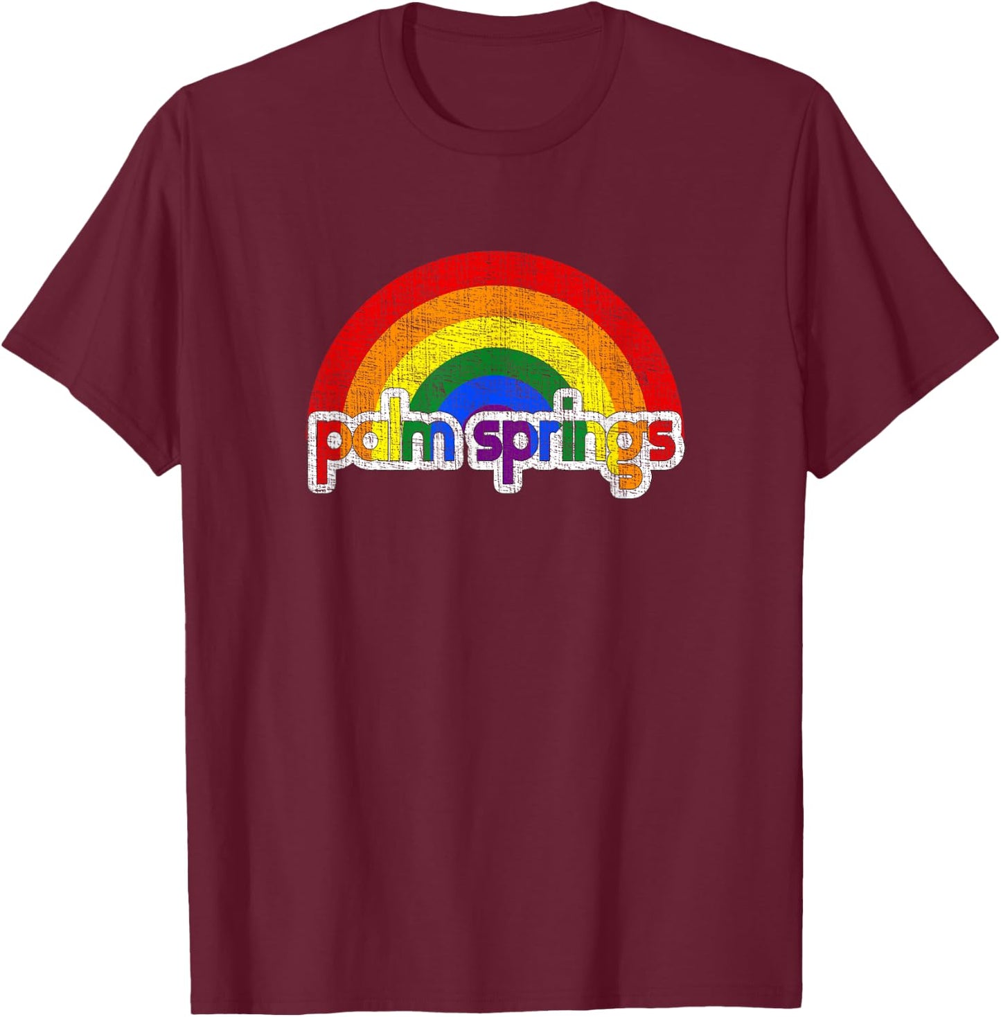Palm Springs Gay Pride Support T-Shirt - T-Shirt | Maroon