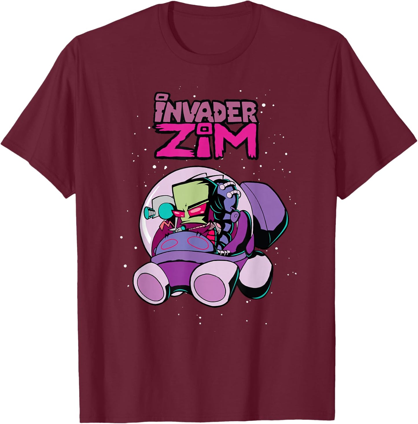 Invader Zim Rocket Ship T-Shirt - T-Shirt | Maroon