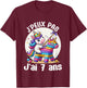 Child Je Peux Pas J'ai 7 Years Birthday Unicorn Girl Pinata , Blue, 2 T-Shirt - T-Shirt | Maroon