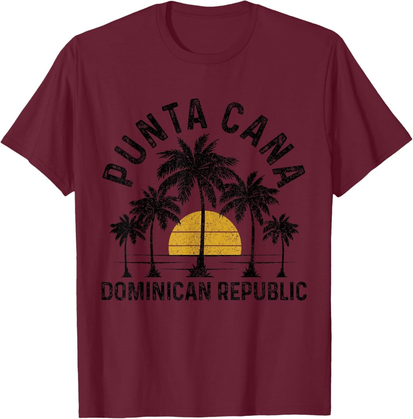 Punta Cana Dominican Republic Beach Surf Vintage T-Shirt - T-Shirt | Maroon