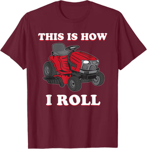 Cool Gardening Landscaper Gardener Birthday Design Funny Lawn Mower Mowing Riding Rider Toddler Kids Boys Gift T-Shirt - T-Shirt | Maroon