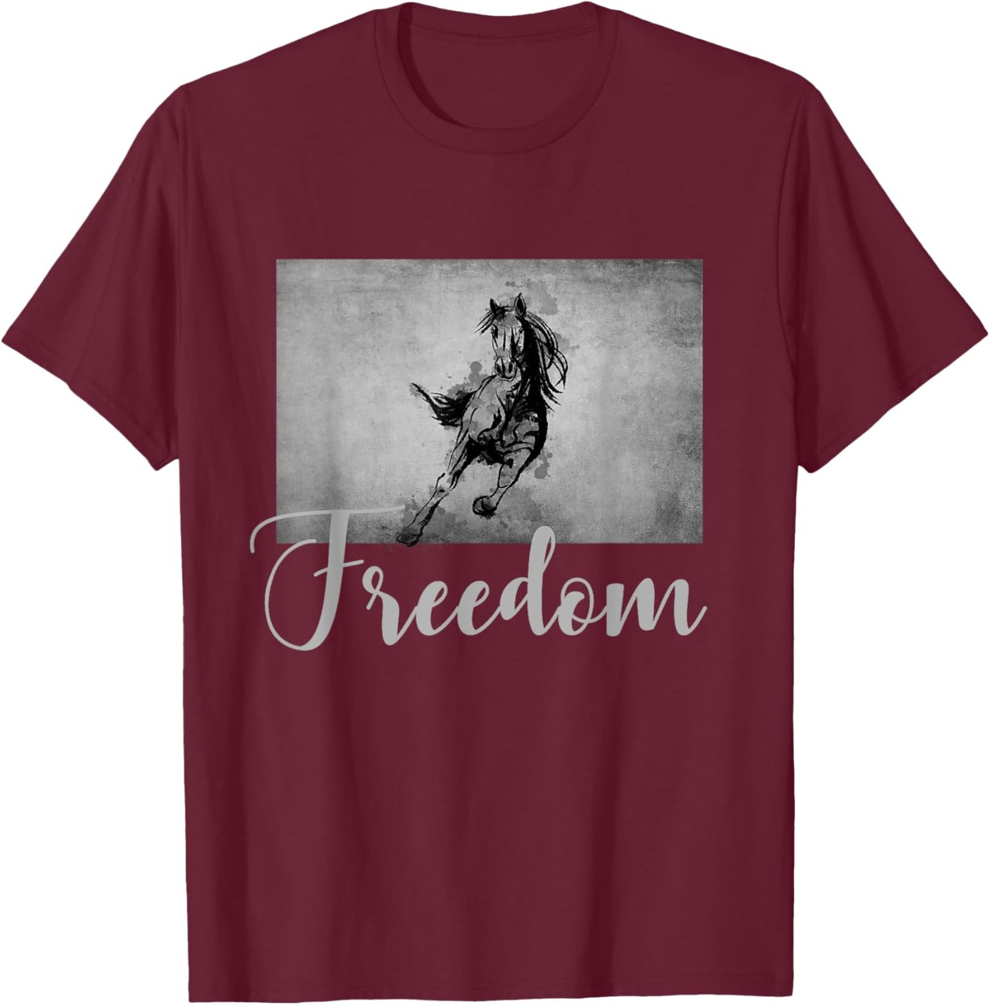 Horse Riding Apparel - Horse T-Shirt - T-Shirt | Maroon