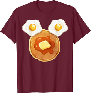 Disney Mickey & Friends Mickey Pancakes & Eggs Ears T-Shirt - T-Shirt | Maroon
