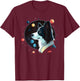 Outer Space Border Collie on Galaxy Astronaut Border Collie T-Shirt - T-Shirt | Maroon