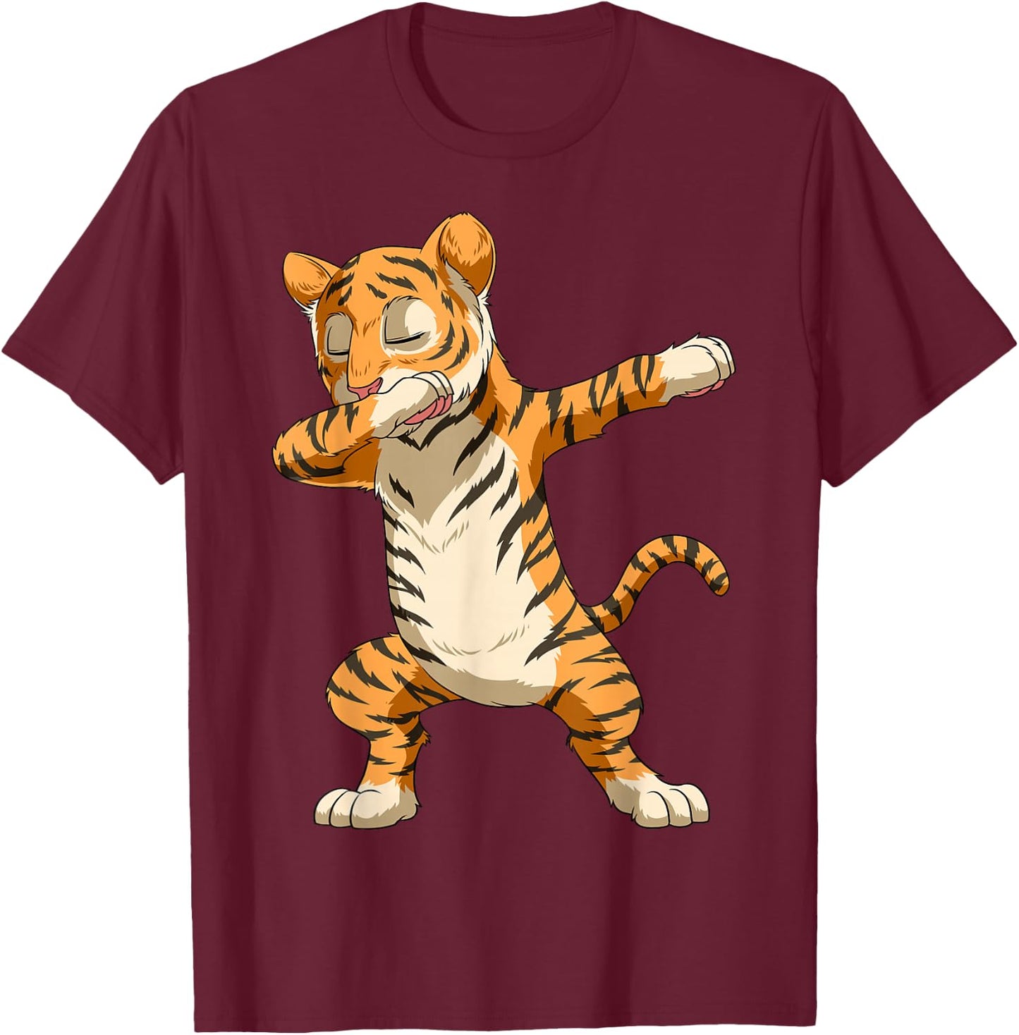 Dabbing Tiger Dab Tiger Dabbing Tiger Lovers Zoo Themed T-Shirt - T-Shirt | Maroon
