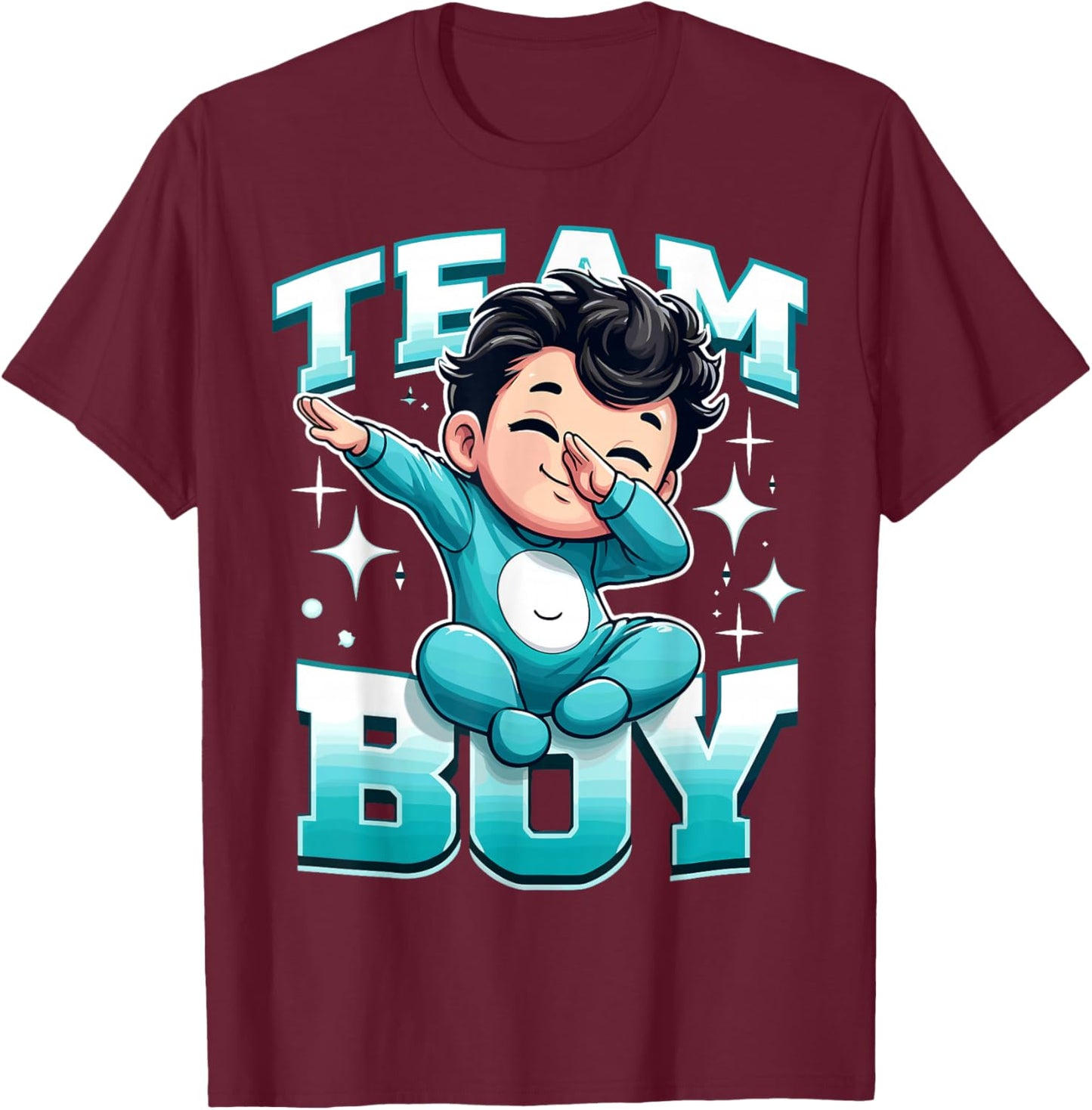 Team Boy Gender Reveal T-Shirt - T-Shirt | Maroon