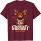 Norvège Élan Drapeau Nordique Culture Nature Norvégienne T-Shirt - T-Shirt | Maroon