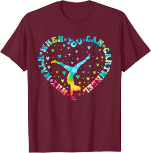 Tie-dye Heart Cartwheel Gymnastics Cheerleader Gymnast Girl T-Shirt - T-Shirt | Maroon