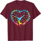 Tie-dye Heart Cartwheel Gymnastics Cheerleader Gymnast Girl T-Shirt - T-Shirt | Maroon
