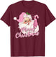 Merry Christmas Pink Santa Claus Vintage Retro Xmas Holiday T-Shirt - T-Shirt | Maroon