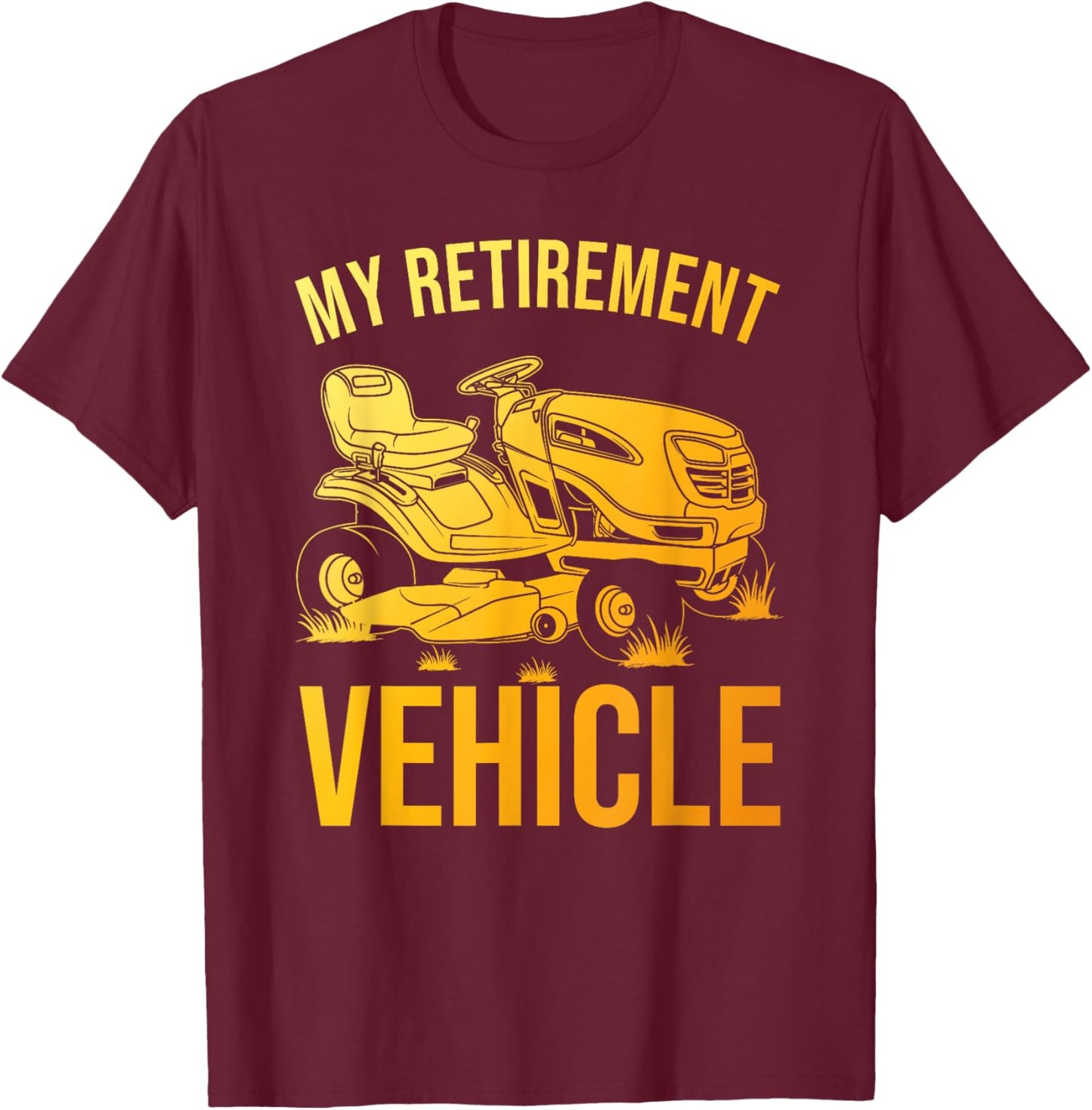 Best Lawn Mowing Art Dad Retired Gardener Lawn Mower T-Shirt - T-Shirt | Maroon