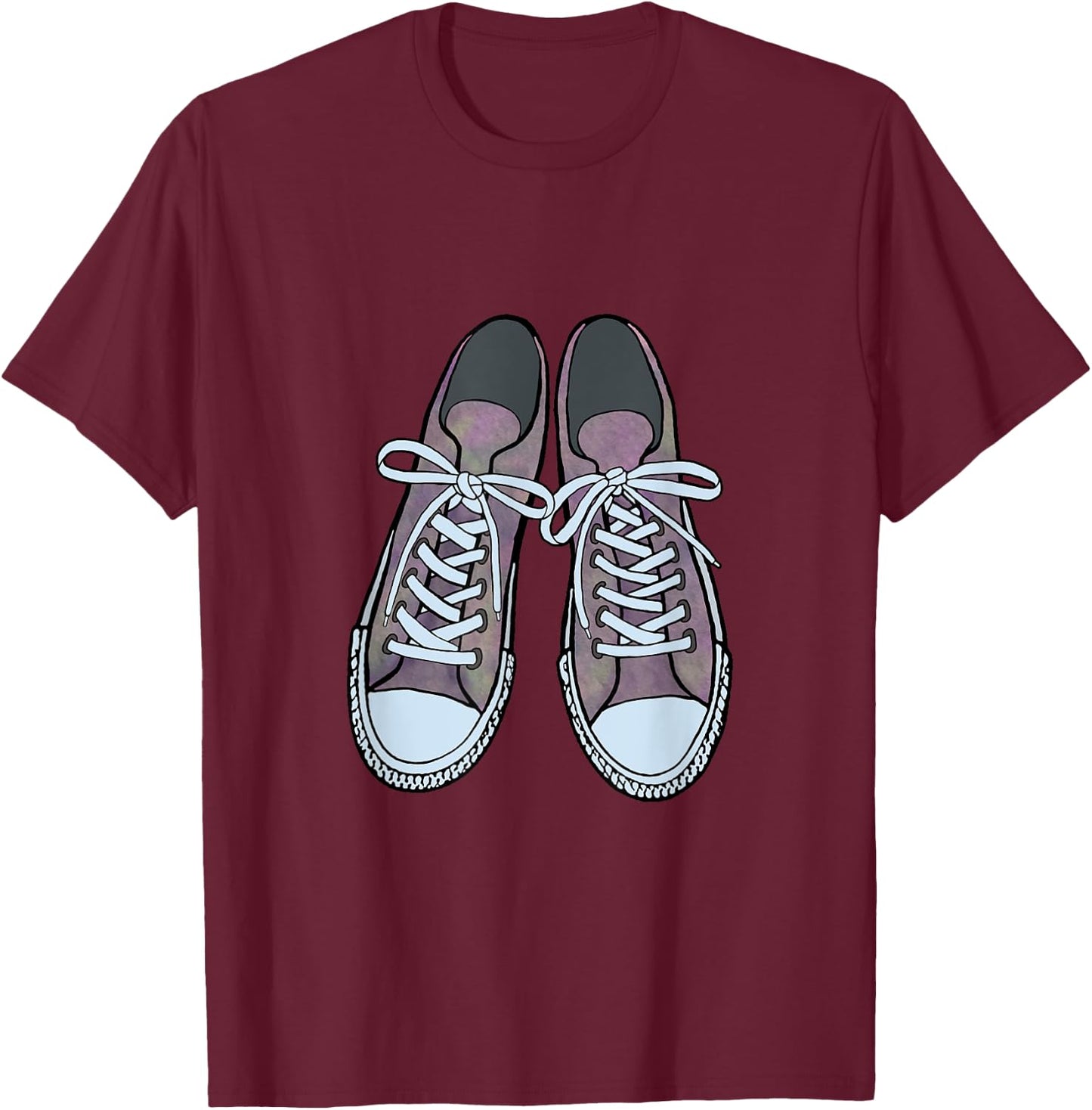 Shoes Fun Iconic Sneakers Graphic Design T-Shirt - T-Shirt | Maroon