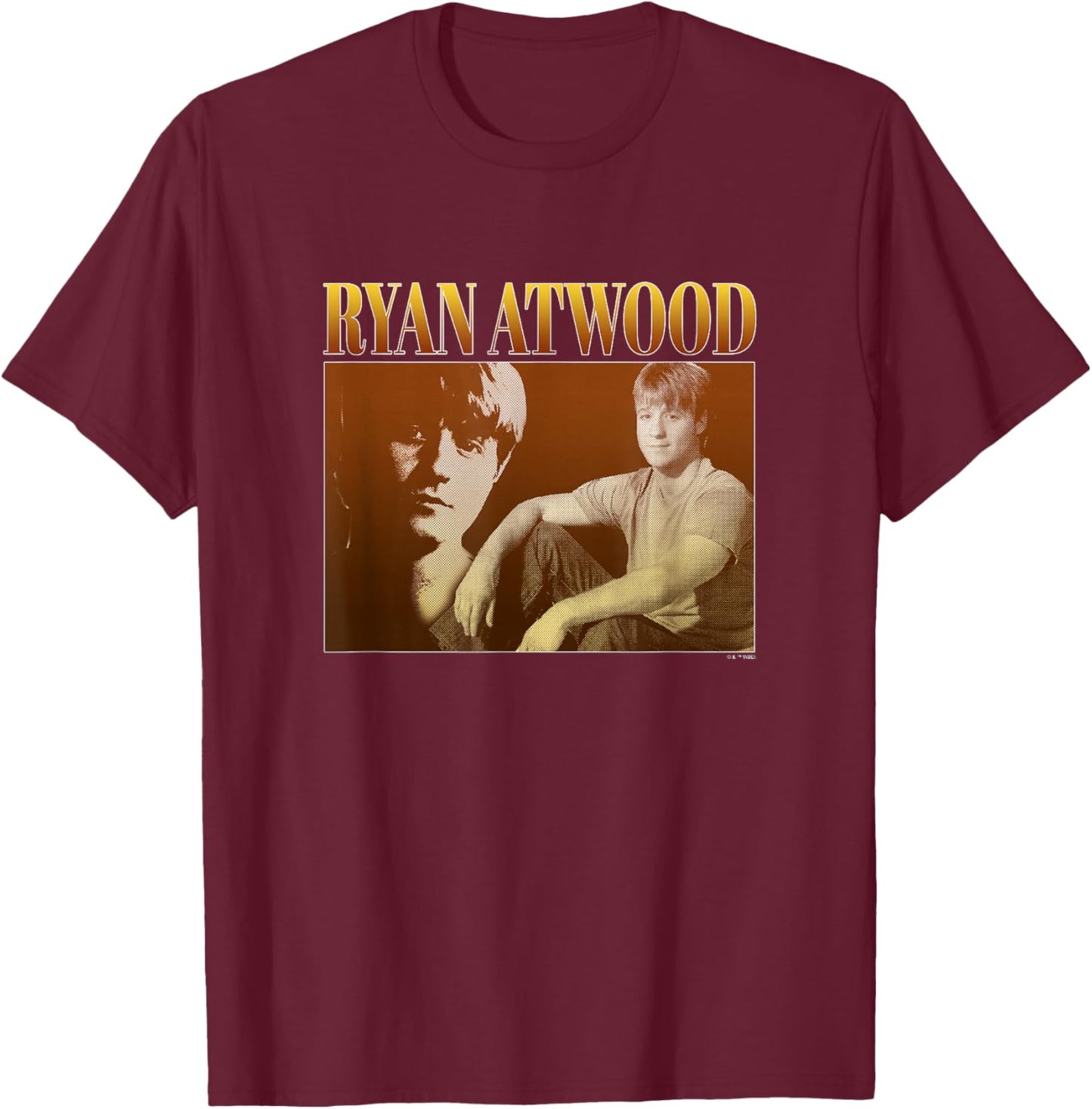 The O.C. Ryan Atwood Microperforated Portrait - -Youth, Black, Small T-Shirt - T-Shirt | Maroon
