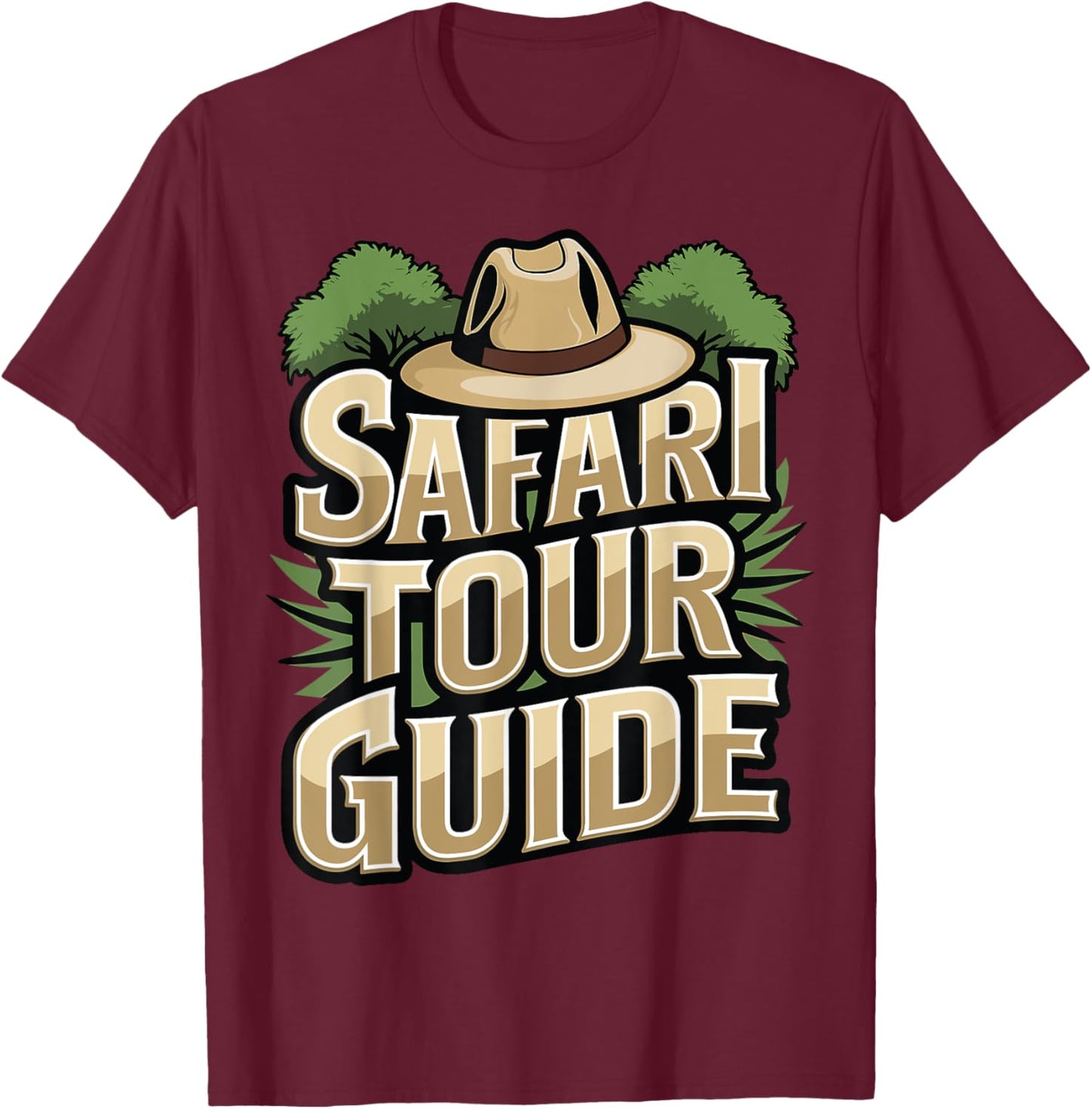 Costume Safari Tour Guide Africa Zoo Outfit Safari Tour T-Shirt - T-Shirt | Maroon