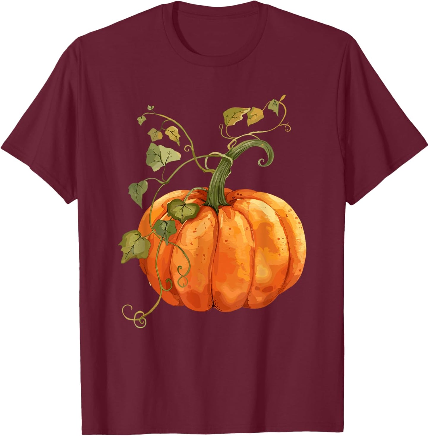 Vintage Pumpkin Autumn Harvest Fall Thanksgiving Design T-Shirt - T-Shirt | Maroon