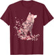 Wolf Lover Cherry Blossom Wolves Animal Wildlife T-Shirt - T-Shirt | Maroon