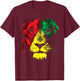 Reggae Lion Face - Lion Jamaica Flag Reggaeton Culture T-Shirt - T-Shirt | Maroon