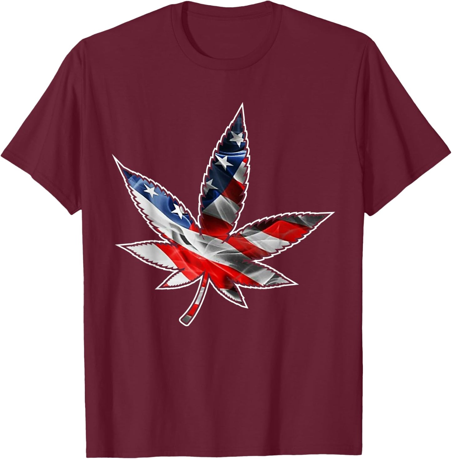 Patriotic Marijuana leaf Weed Smokers Medical Cannabis Gift Men T-Shirt - T-Shirt | Maroon