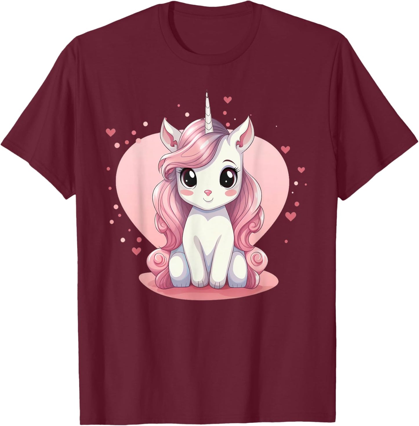 Cute Unicorn I Kids Unicorn T-Shirt - T-Shirt | Maroon