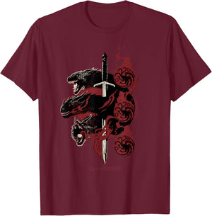Game of Thrones Targaryen Dragons Small T-Shirt - T-Shirt | Maroon