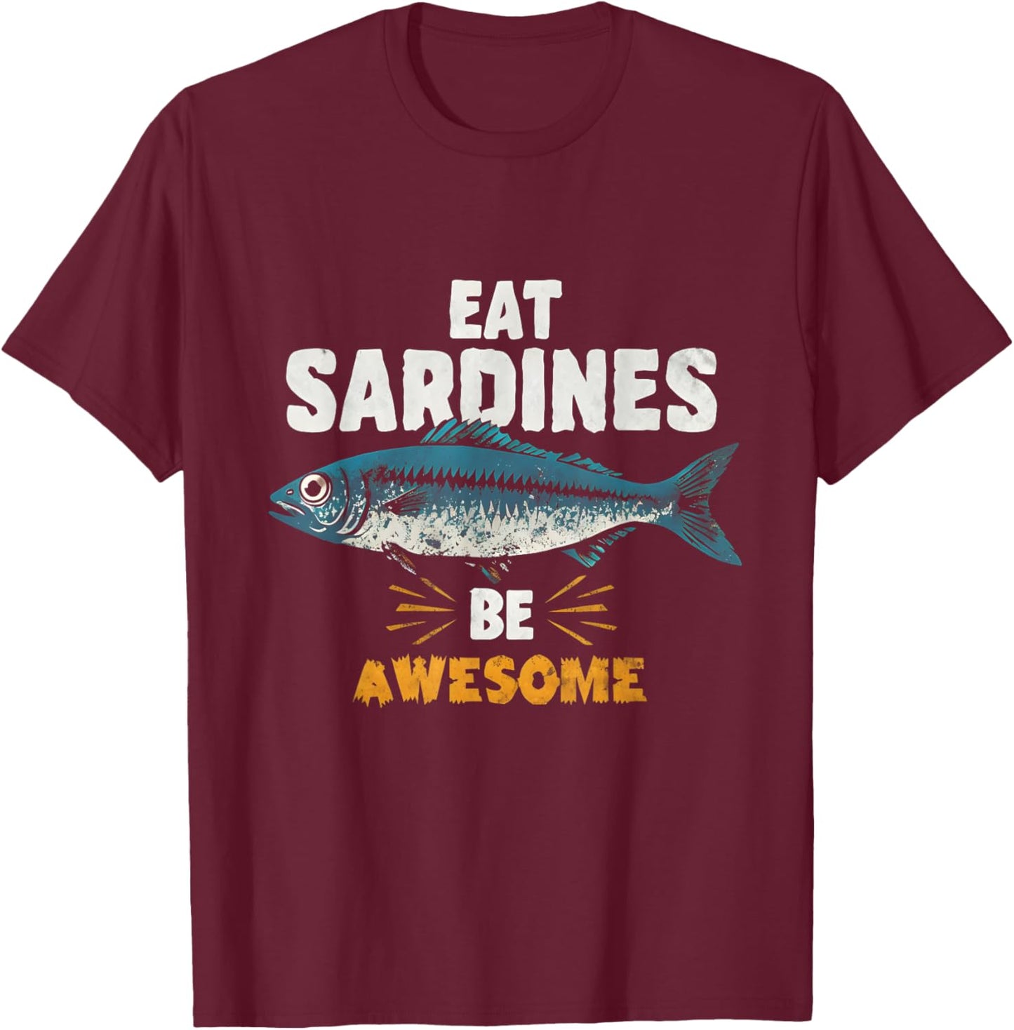 Funny Sardine Style Awesome Fish T-Shirt - T-Shirt | Maroon