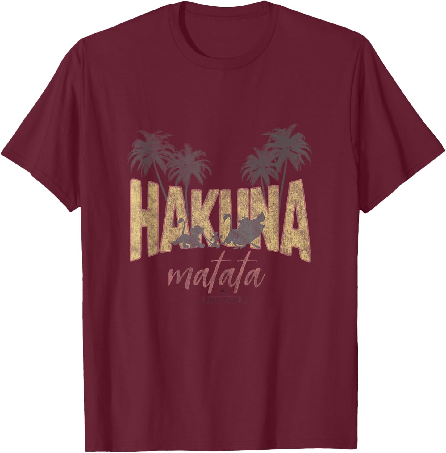 Disney The Lion King Hakuna Matata Tropical T-Shirt - T-Shirt | Maroon