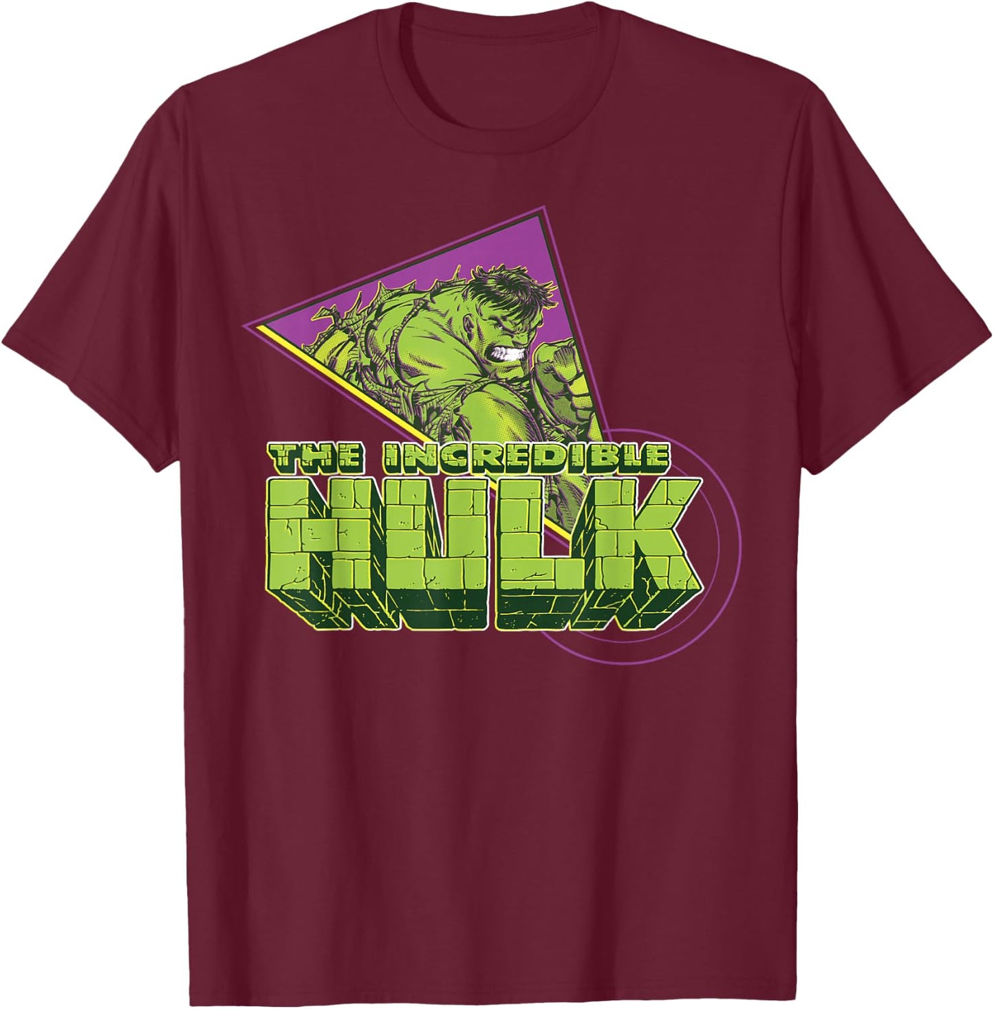 Marvel The Incredible Hulk Retro Abstract Portrait Logo T-Shirt - T-Shirt | Maroon