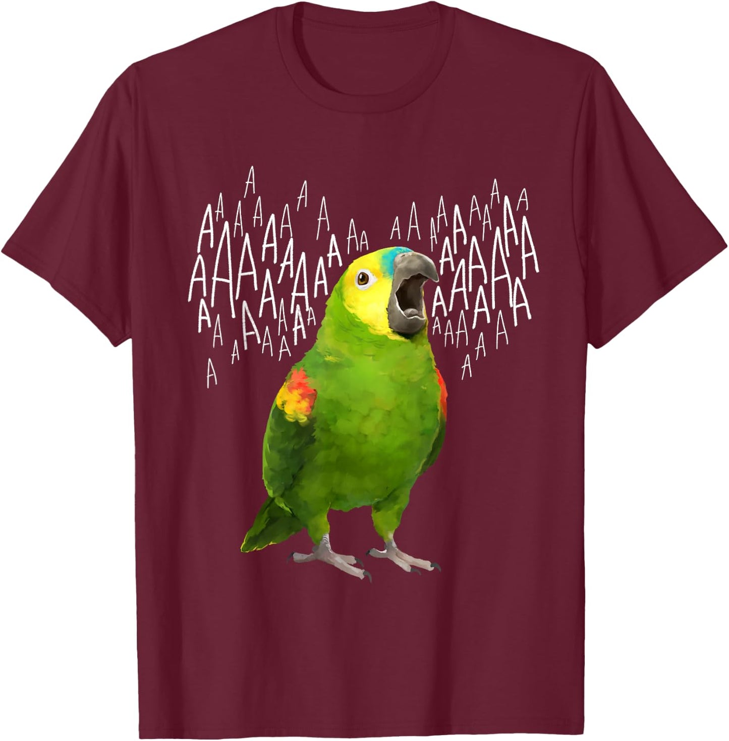 Screaming Amazon Parrot T-Shirt - T-Shirt | Maroon