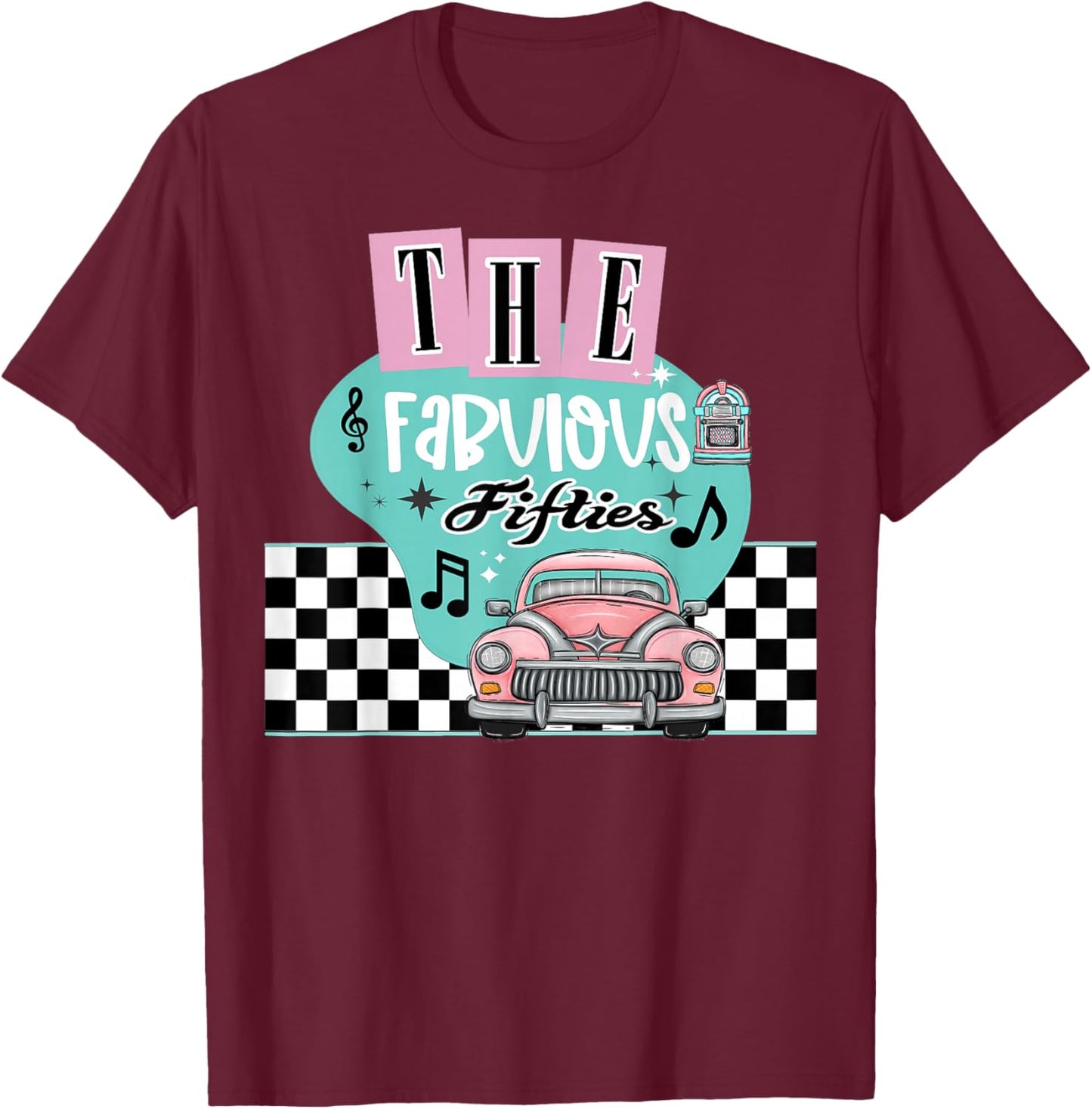 50s Rockabilly Sock Hop Vintage 1950s Clothing Women Men T-Shirt - T-Shirt | Maroon