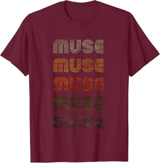 Love Heart Muse Grunge Vintage Style Black Muse T-Shirt - T-Shirt | Maroon