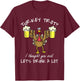 Turkey Trot Drink a Lot Thanksgiving Day 5k Run Beer T-Shirt - T-Shirt | Maroon