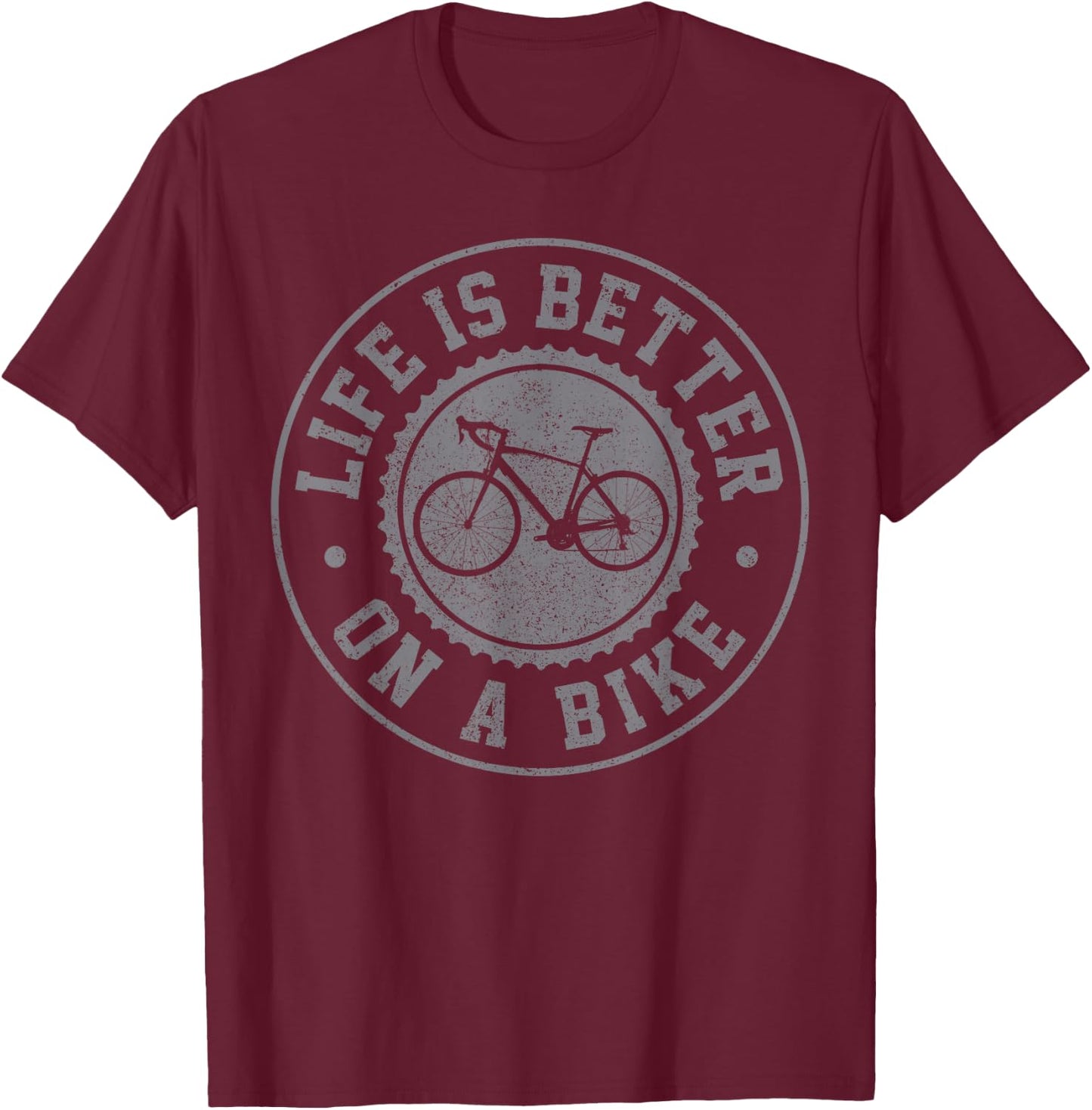 Bicycle Road Bike Cycling Road Cyclist Cyclist Gift T-Shirt - T-Shirt | Maroon