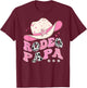Rodeo Papa Pink CowGirl 1St Birthday Family Matching T-Shirt - T-Shirt | Maroon