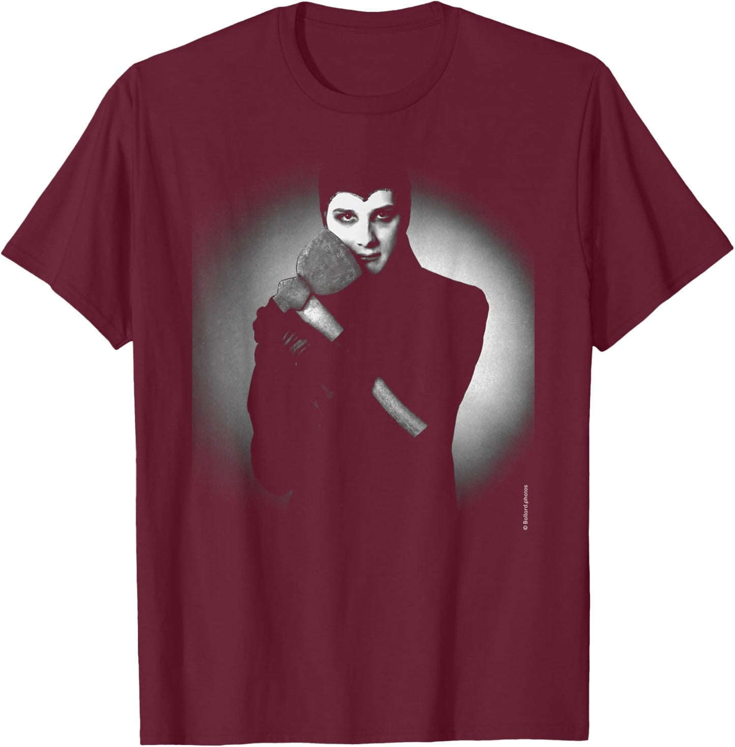 The Damned Singer David Vanian Axe By Allan Ballard T-Shirt - T-Shirt | Maroon