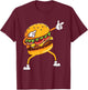 Funny Hamburger Dab Art Kids Men Women Cheeseburger Lover T-Shirt - T-Shirt | Maroon