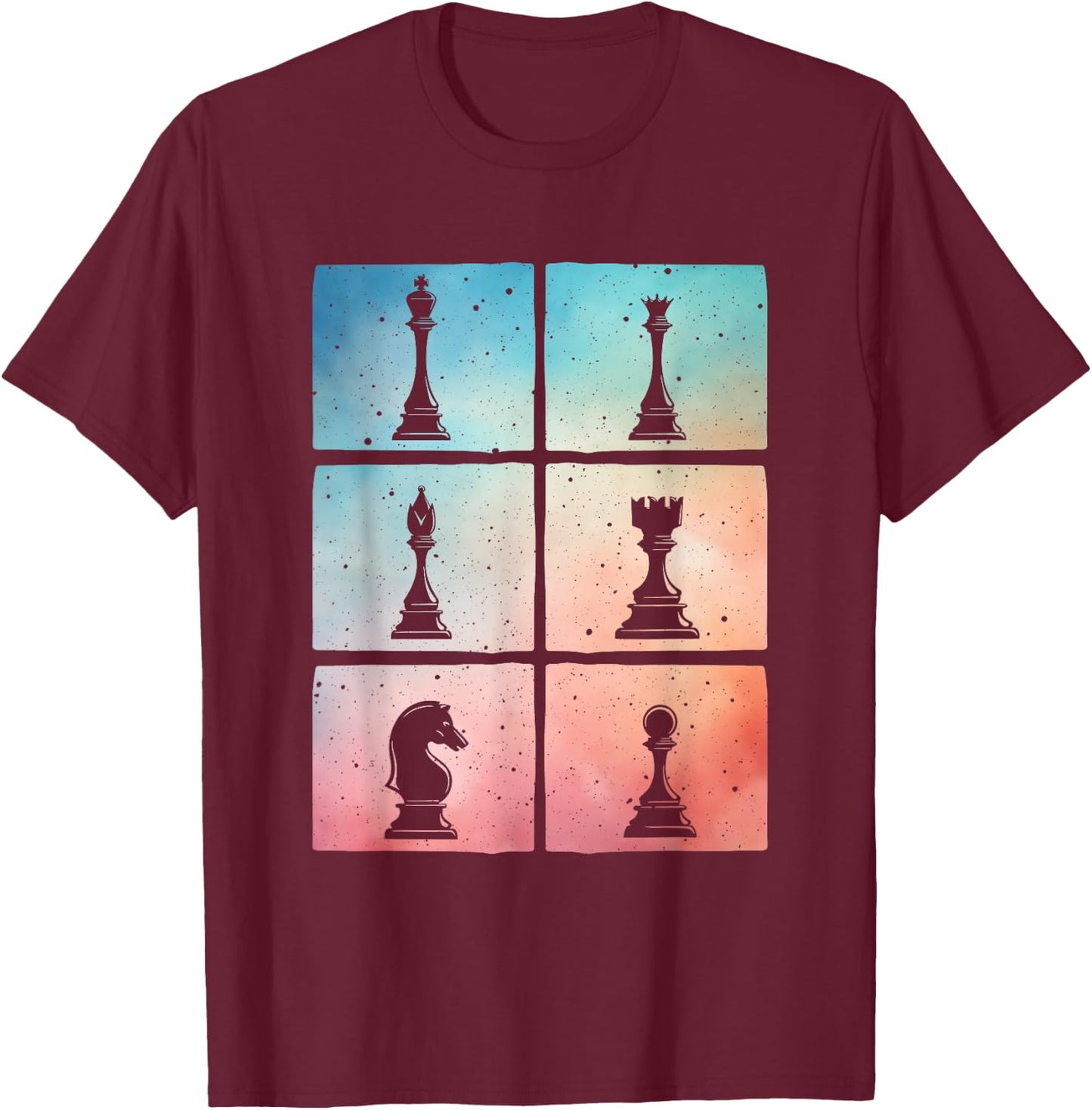 Cool Chess Art Women Kids Chess Player Chess Novelty T-Shirt - T-Shirt | Maroon