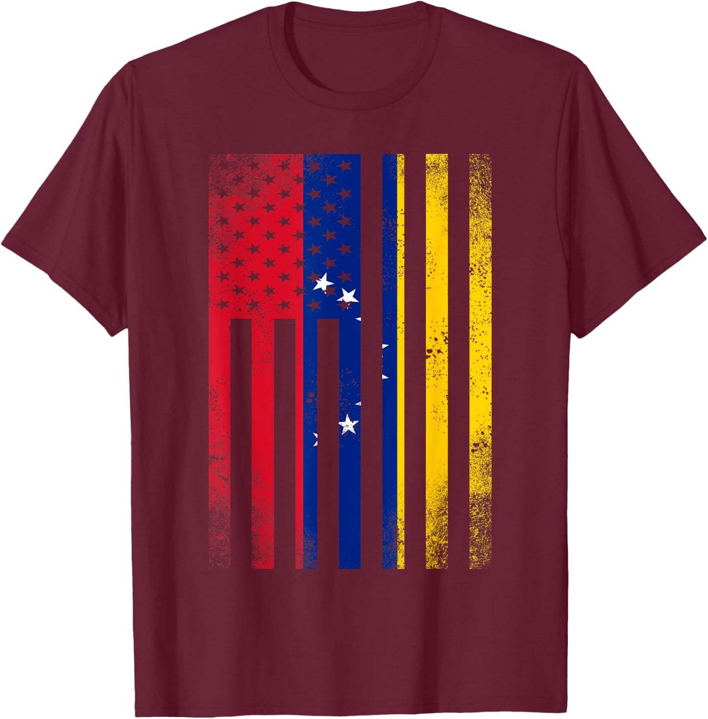 Half Venezuelan Flag | Vintage American Inside Me USA Gift T-Shirt - T-Shirt | Maroon