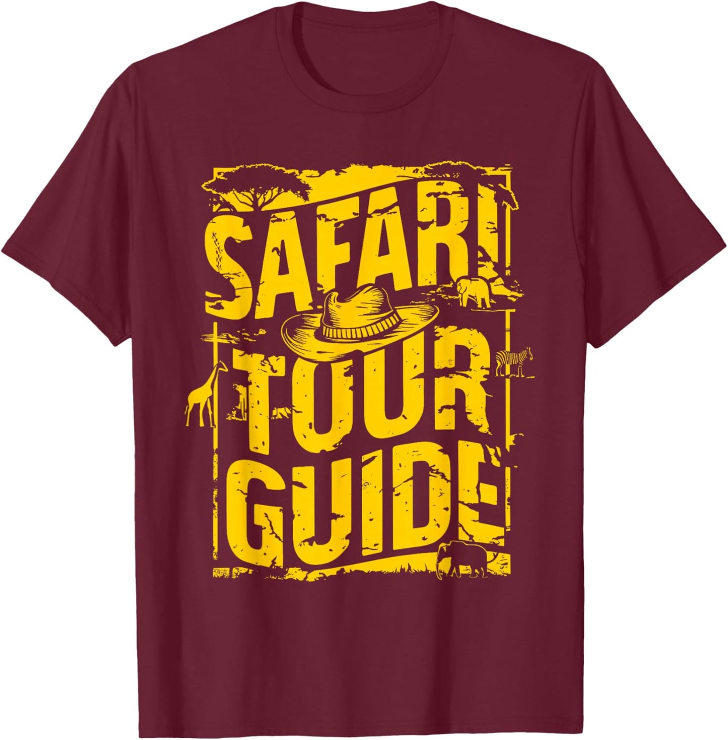 Safari Tour Guide Shirt Kids Men Women Adult Costume T-Shirt - T-Shirt | Maroon