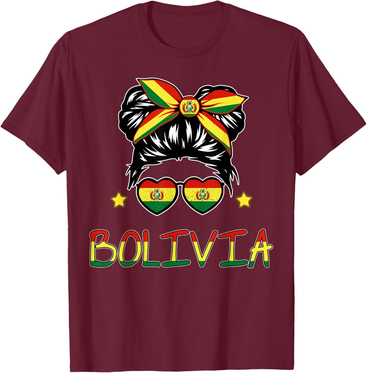 Kids Bolivia Flag Toddler Bolivian Hispanic Heritage Month T-Shirt - T-Shirt | Maroon