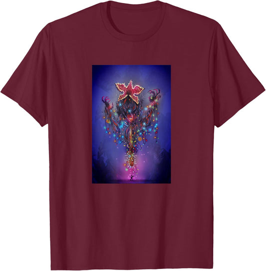 Stranger Things Demogorgon Christmas Lights T-Shirt - T-Shirt | Maroon