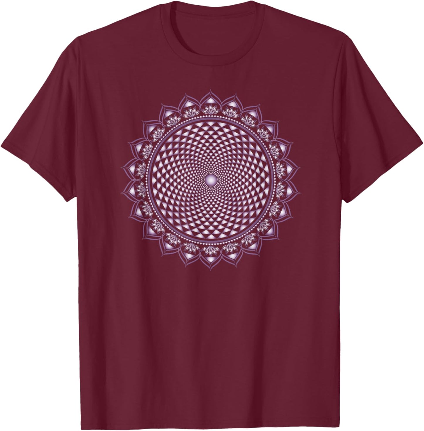 Crown chakra, lotus flower, meditation symbol, enlightenment T-Shirt - T-Shirt | Maroon